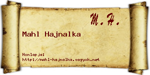 Mahl Hajnalka névjegykártya